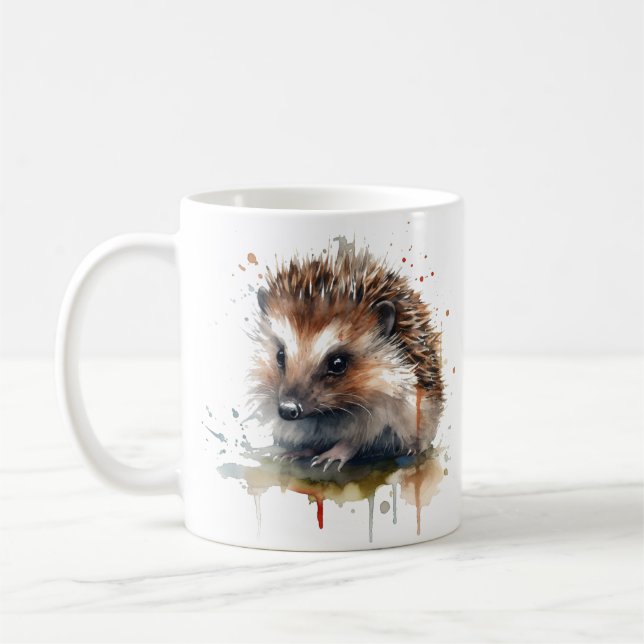 Mysigt kriterium: Hedgehog in Watercolor Kaffemugg (Vänster)