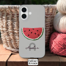 Mysigt krochet Watermelon Fruit Aesthetic Monogram