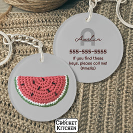 Mysigt krochet Watermelon Fruit Aesthetic Monogram