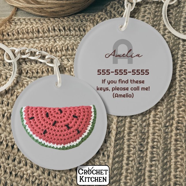 Mysigt krochet Watermelon Fruit Aesthetic Monogram (Skapare uppladdad)