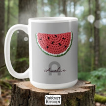 Mysigt krochet Watermelon Fruit Aesthetic Monogram