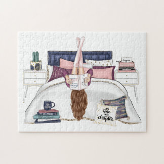 Mysigt läscen för sängkläder för Bok Älskare Pussel