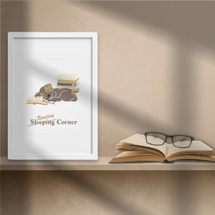 Mysigt läsning Nook Animal ThLED Bok Poster
