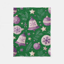 Mysigt Lila jul Klockor Fleece Blanket