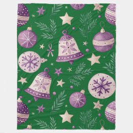 Mysigt Lila jul Klockor Fleece Blanket