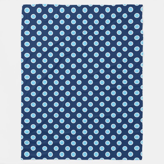 Mysigt ljusblått Polka dots på flottans blanket Fleecefilt (Framsidan)
