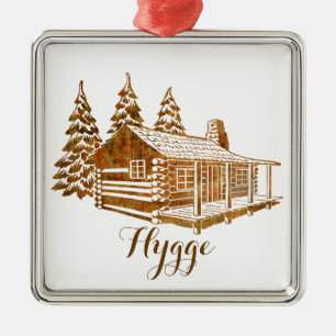 Mysigt loggskåp - Hygge eller egen text Julgransprydnad Metall