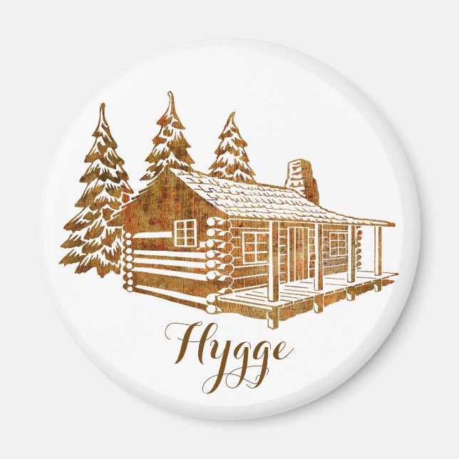 Mysigt loggskåp - Hygge eller egen text Magnet (Framsidan)
