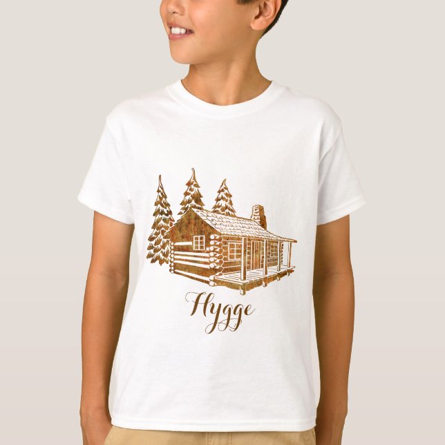 Mysigt loggskåp - Hygge eller egen text T-shirt (Framsida)