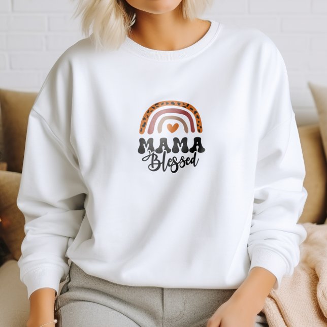 Mysigt Mamma välsignad T Shirt (Cozy Mama Blessed Sweatshirt)