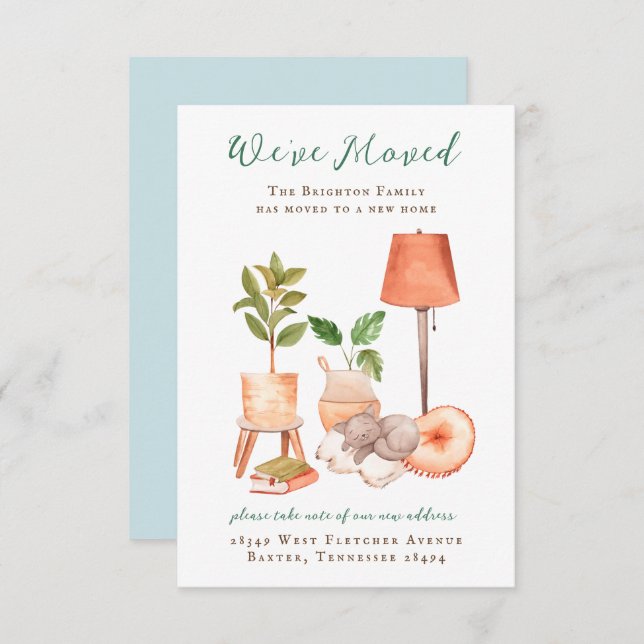 Mysigt meddelande om Flytta i hemmet Inbjudningar (Fram/baksida)