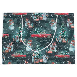 Mysigt medelstor presentsäck för vinterjul