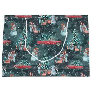 Mysigt medelstor presentsäck för vinterjul