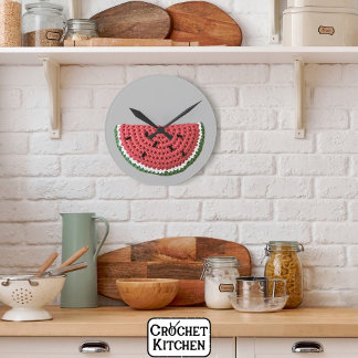 Mysigt minimum Grandma Vibe Crochet Watermelon Fru Rund Klocka