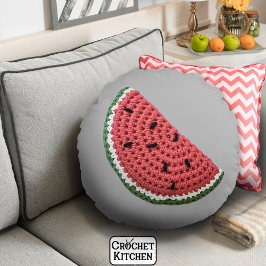 Mysigt minimum Grandma Vibe Crochet Watermelon Fru Rund Kudde