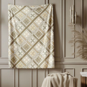 Mysigt Modern Pastel Neutralt Geometric Ivory Brow Fleecefilt