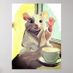 Mysigt morgonmus Poster - Utmatning av djur