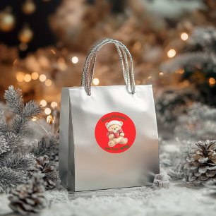 Mysigt Nalle jul Runt Klistermärke