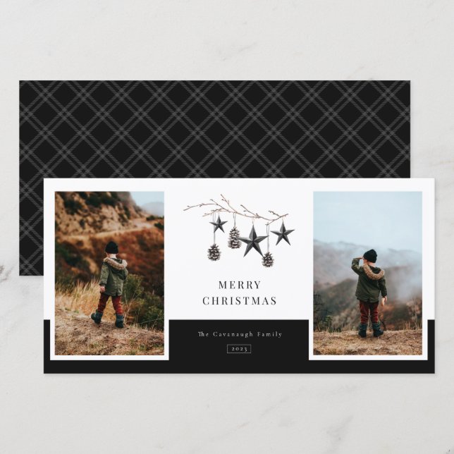 Mysigt naturtyp 2-fotofamilj julkort (Fram/baksida)