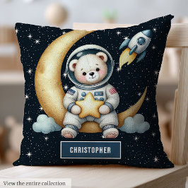 Mysigt Nursery Pillow Nalle Astronaut för Baby Kudde