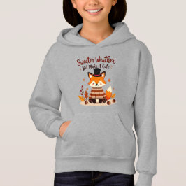 Mysigt och cute Fox i Fall Sweater- Girl's Hoodie T Shirt