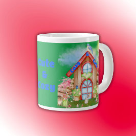 Mysigt och färgstark cottagecore-färg på grönten | jumbo mugg