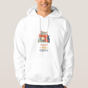 Mysigt och kompakt Cat Orange Scarf Winter Warm Cu Hoodie