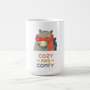 Mysigt och kompakt Cat Orange Scarf Winter Warm Cu Kaffemugg