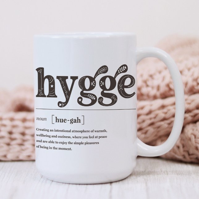 Mysigt offertsäsong för Hygge Definition Dansk Kaffemugg (Hygge Definition Mug, Danish Quote meaning, comfort & cozy sweater weather togetherness season)