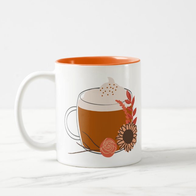 Mysigt Orange Fall Coffee Mugg - Thanksgiving Höst (Vänster)