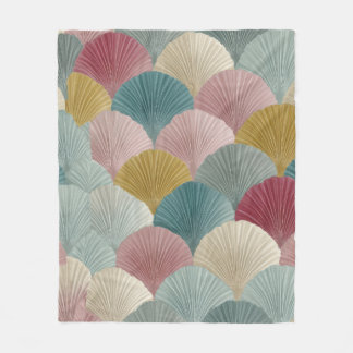 Mysigt Pastel Japansk Fläkt Fleece Blanket | Elega