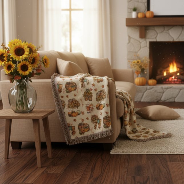 Mysigt Personlig Namn Halloween-höst Filt (Skapare uppladdad)