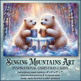 Mysigt Polar Bear Cocoa Christian Friends jul Helgkort