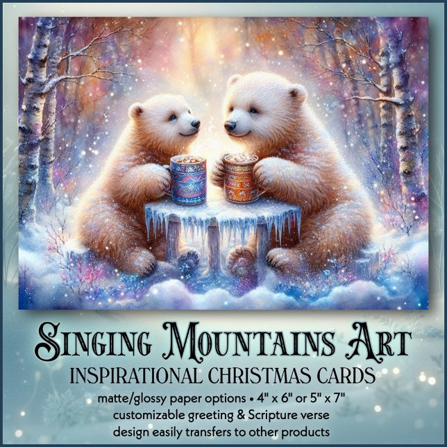 Mysigt Polar Bear Cocoa Christian Friends jul Helgkort (Skapare uppladdad)