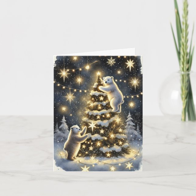 Mysigt Polar Bear-julkort - Winter Wonderland Kort (Framsida)