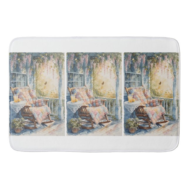 Mysigt Porch med Quilt och Lemonade Charm Badrumsmatta (Framsidan)