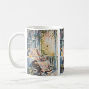 Mysigt Porch med Quilt och Lemonade Charm Kaffemugg
