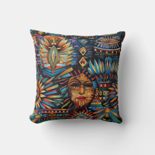 Mysigt "pre-Columbian Tapestry" Motif Throw Cus Kudde