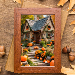 Mysigt Pumpkin Cottage Autumn Harvest Wall Poster