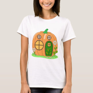 Mysigt Pumpkin House Cute Autumn Fall Tecknad Desi T Shirt