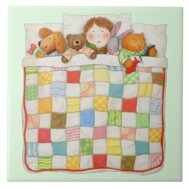 MYSIGT QUILT 6x6-keramik Tile - Grönt Kakelplatta (Framsidan)