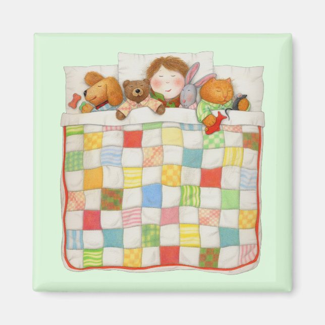 MYSIGT QUILT-kvadratmagnet - Grönt Magnet (Framsidan)