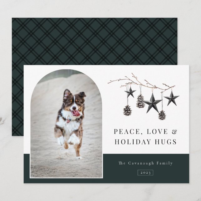 Mysigt Ram-fotokort för Helgdag Julkort (Fram/baksida)