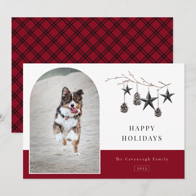 Mysigt Ram-fotokort för Helgdag Julkort (Fram/baksida)