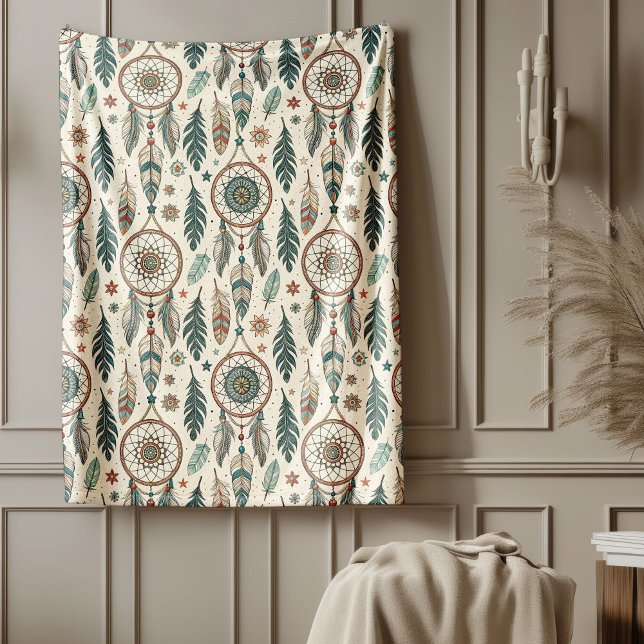 Mysigt retreat dreamcatcher från arvsinspirerade s fleecefilt (Heritage-Inspired Tribal Cozy Retreat dreamcatcher Fleece Blanket)