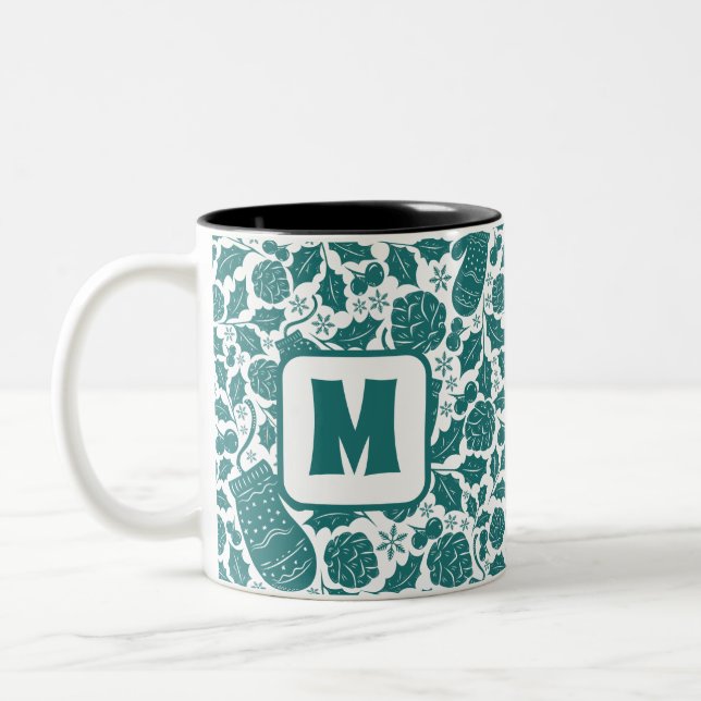 Mysigt Retro-Gröntens Personlig - Juli Monogram Två-Tonad Mugg (Vänster)