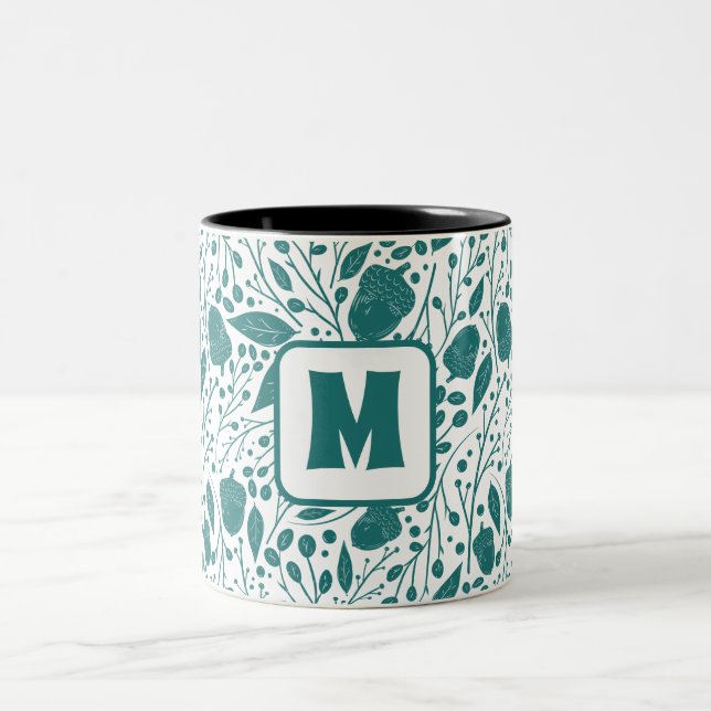 Mysigt Retro-Gröntens Personlig - Juli Monogram Två-Tonad Mugg (Center)