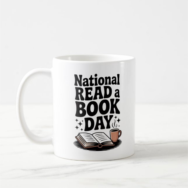 Mysigt Retro National Read a Bok Day Tea Kaffemugg (Vänster)