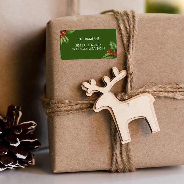 Mysigt Returadress i julafton Adressetikett (Cozy Christmas Greenery Return Address Label)
