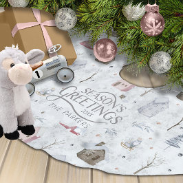 Mysigt Rosa-ID för jul hemma Julgransmatta Borstad Polyester